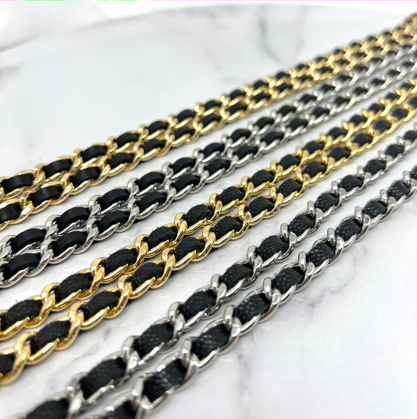 High Quality Interwoven Leather Chain Strap- WOC Size